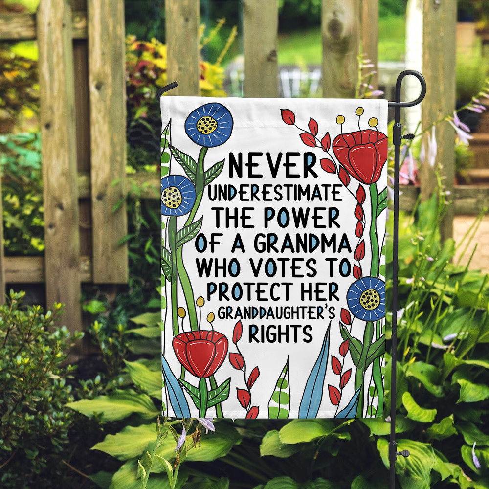 Personalized Never Underestimate The Power Of A Grandma Flag
