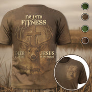 Deer Hunting Dad shirt, I'm Into Fitness Fitness Deer in My Freezer Shirt, Dad Shirt, Gift for Hunter, Hunting T-Shirt, Funny Husband Shirts Li29