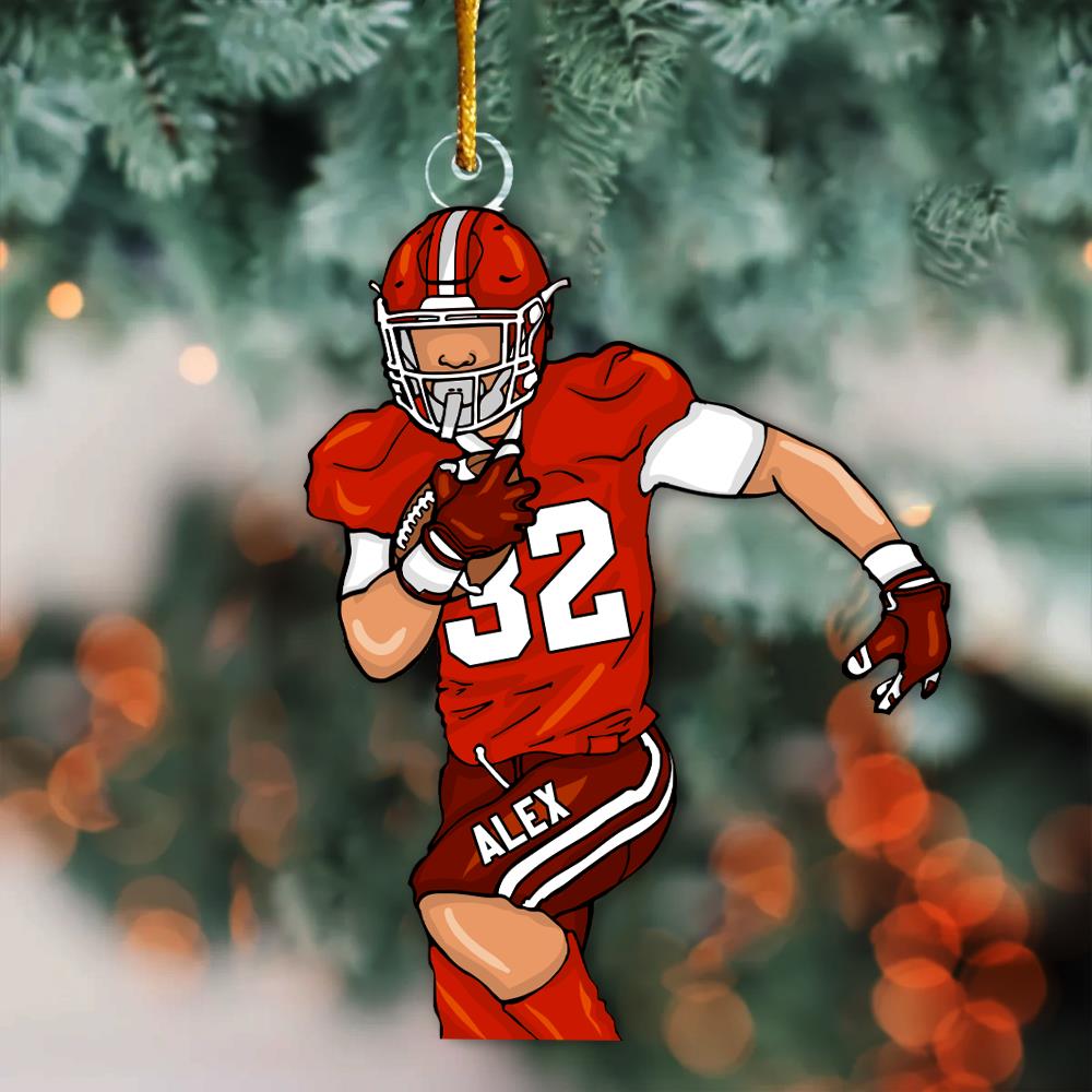 American Football Player Personalized Acrylic Ornament For Football Player - Gift For Football Lovers