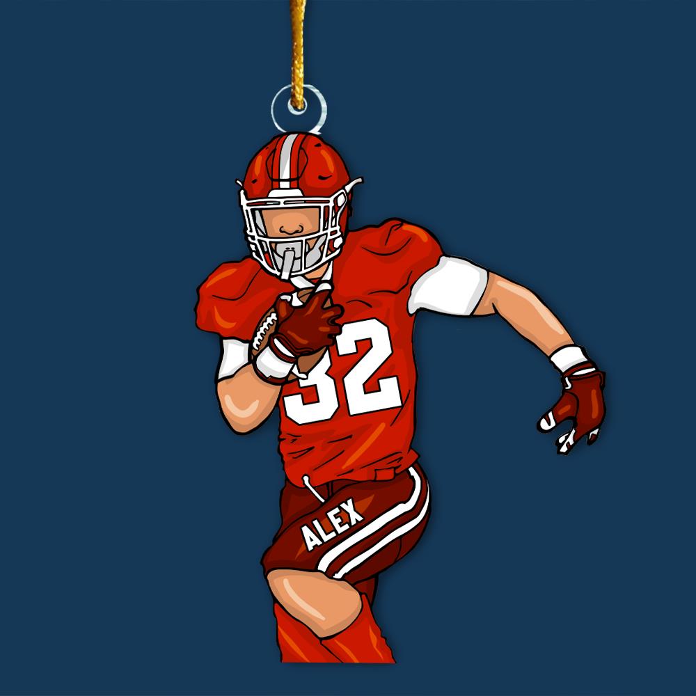 American Football Player Personalized Acrylic Ornament For Football Player - Gift For Football Lovers