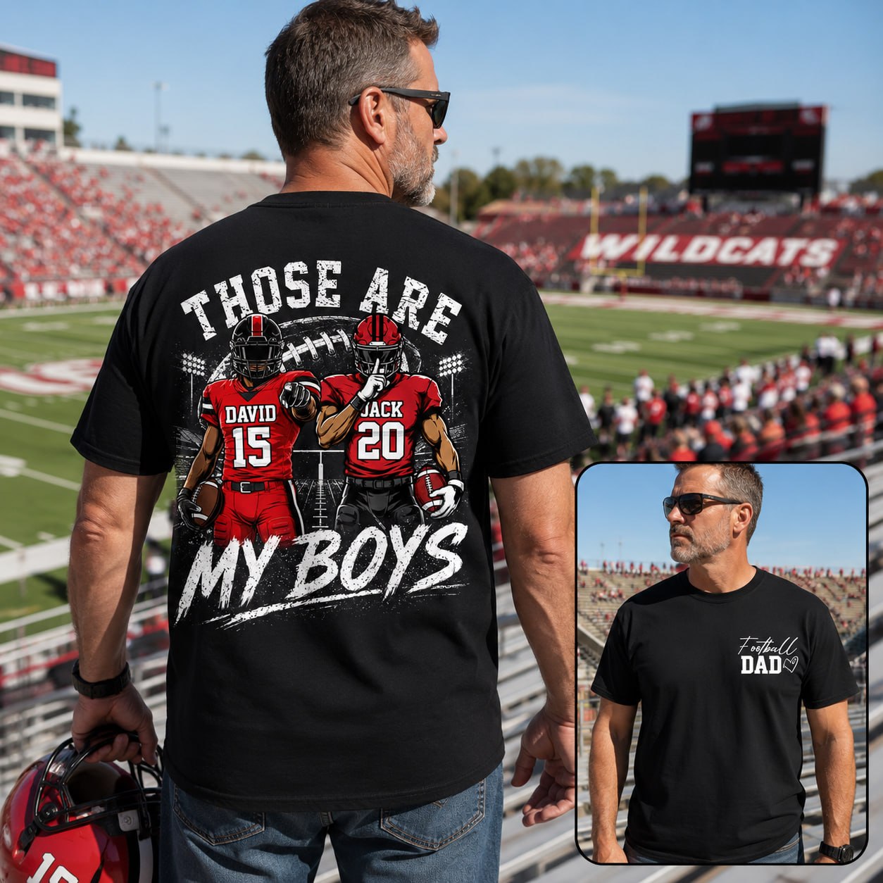 Personalized Football Mom Shirt, Custom Those Are My Boys T-Shirt, Team Name & Player Number Tee, Football Season Gift Na02