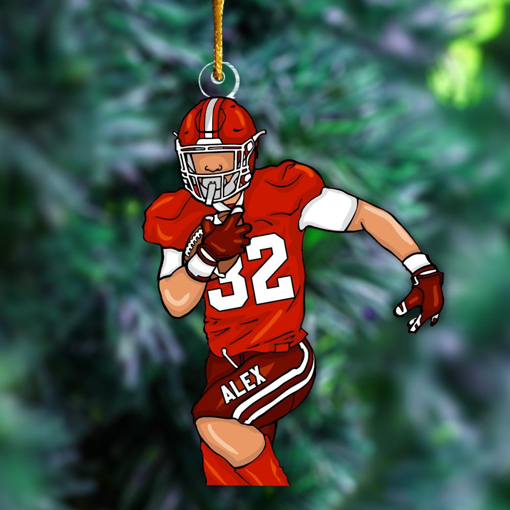 American Football Player Personalized Acrylic Ornament For Football Player - Gift For Football Lovers