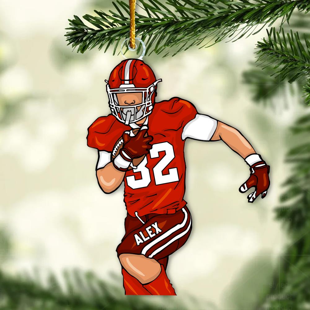 American Football Player Personalized Acrylic Ornament For Football Player - Gift For Football Lovers