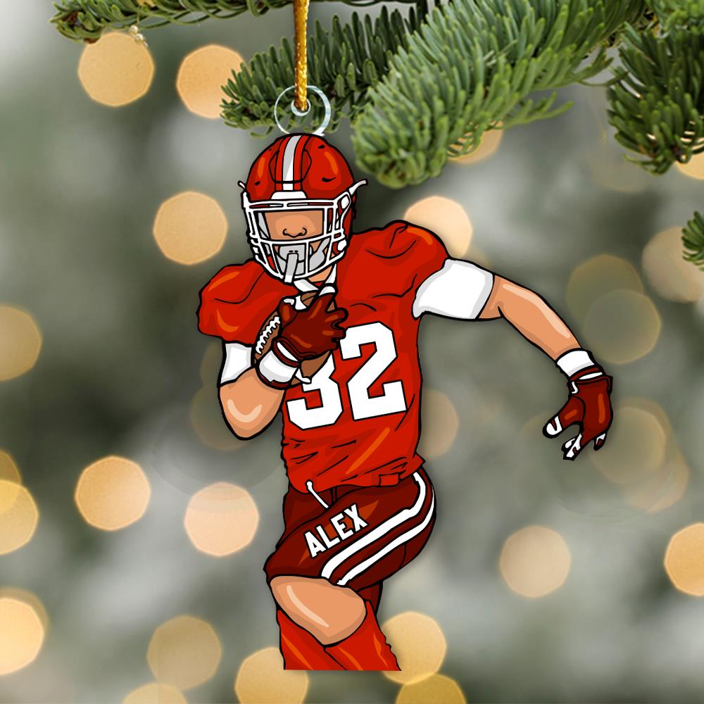 American Football Player Personalized Acrylic Ornament For Football Player - Gift For Football Lovers