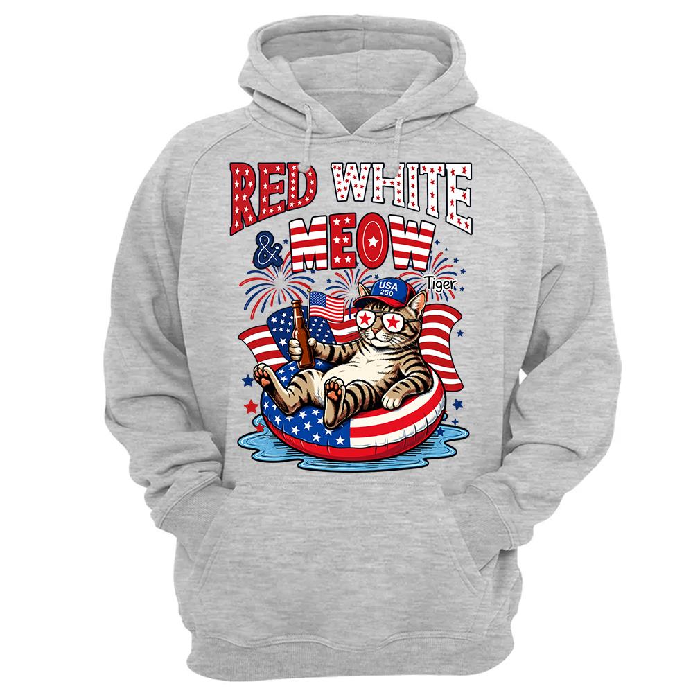 Red White Meow, Custom Photo Pet Shirt, America 250th Anniversary Gifts For Dog Cat Lovers, Dog Dad And Mom, Cat Owners T1807 Hv01 