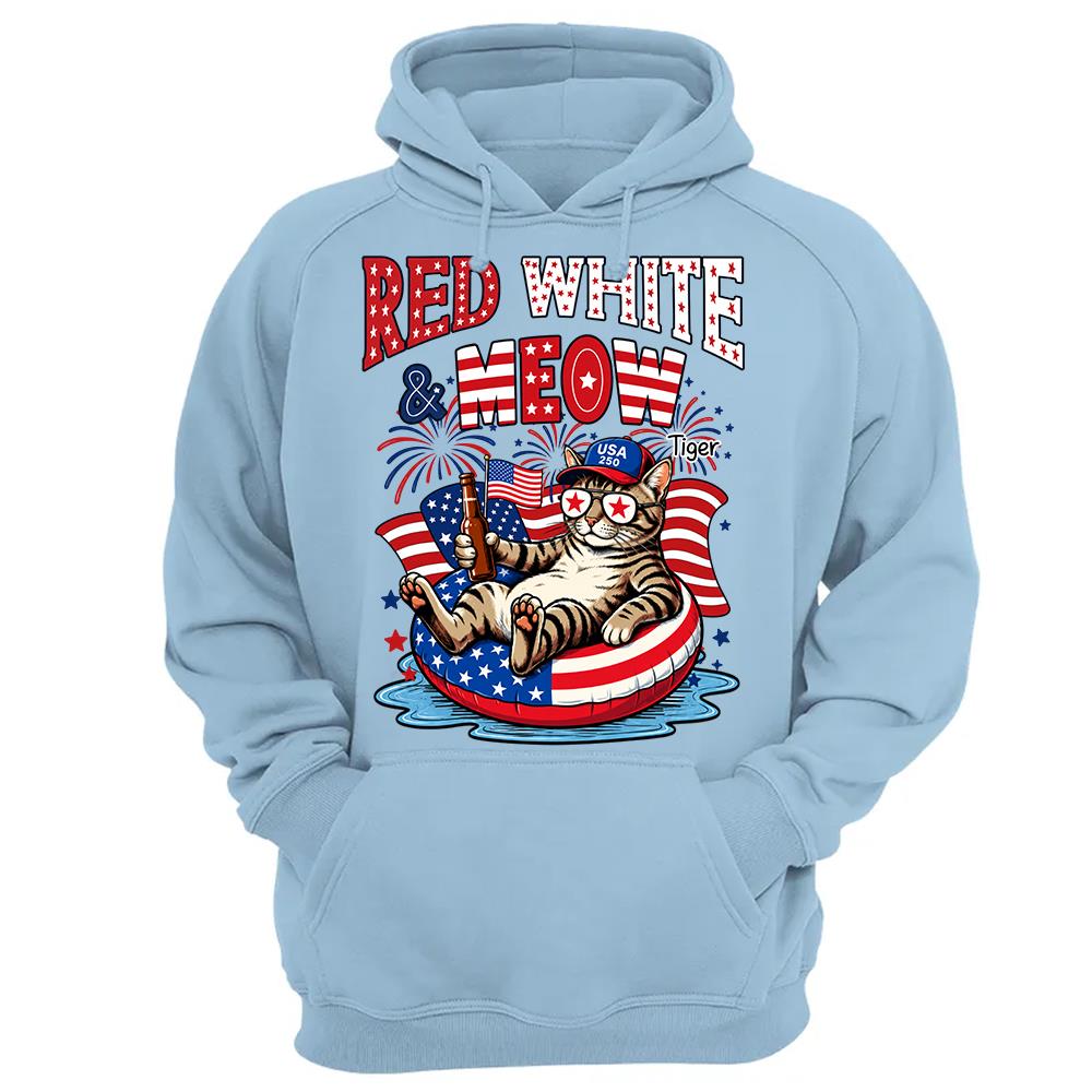 Red White Meow, Custom Photo Pet Shirt, America 250th Anniversary Gifts For Dog Cat Lovers, Dog Dad And Mom, Cat Owners T1807 Hv01 