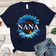 Personalized Nana Blue Sunflower Shirts - Old Woman Shirt - PHTS
