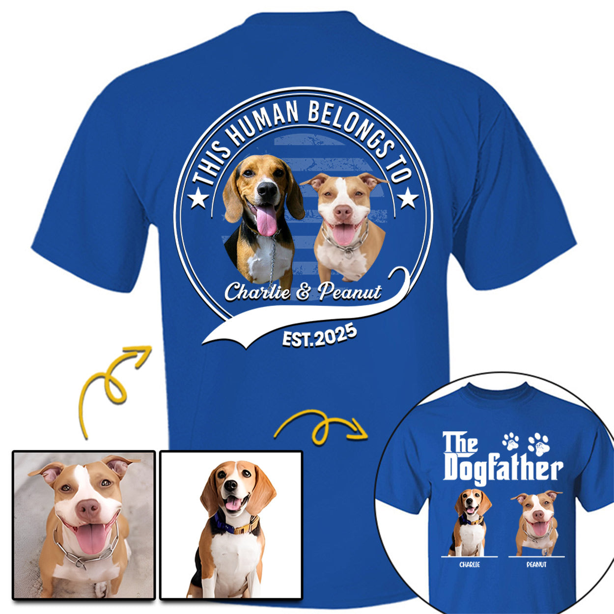 The Dog Father, Personalized Custom Photo Dog Dad Mom Shirt, Gift For Dog Lover Vr2 T1807