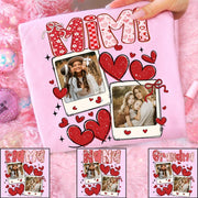 Custom Mama Valentine Glitter Upload Photo Shirt, Leopard Checkered Valentine Vr2