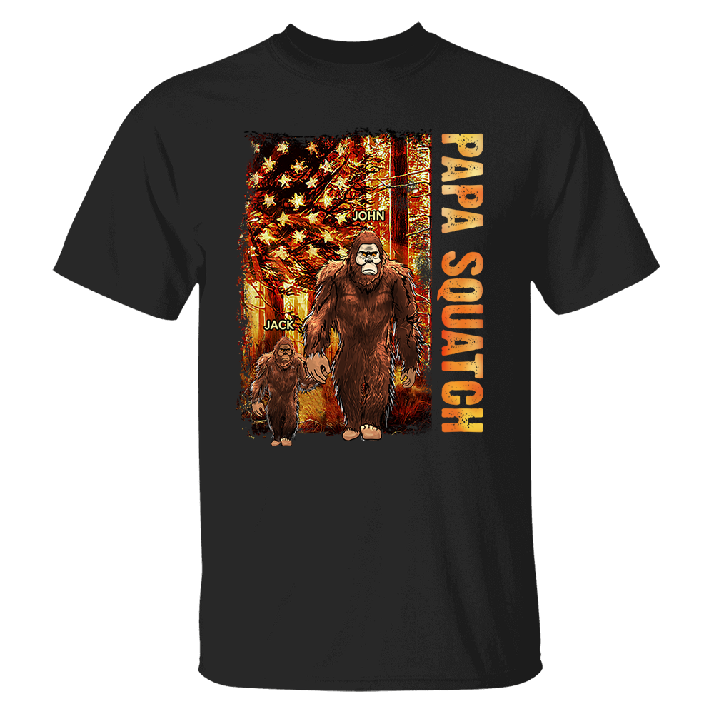 Personalized Papa Squatch Shirt Gift For Dad - Custom Father's Day Gift