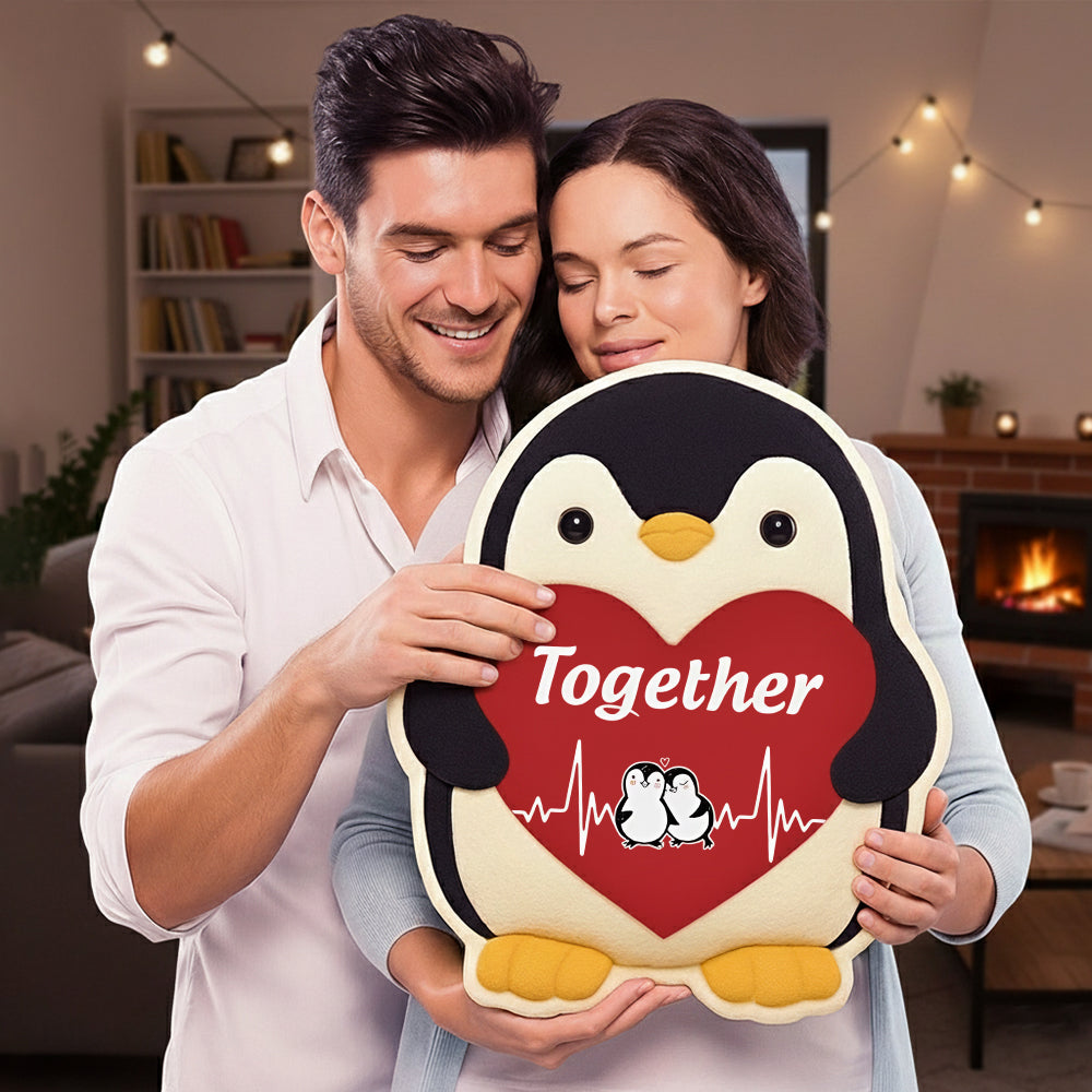 Positive Penguin Ugly Plush Pillow - Birthday Stocking Stuffers Gifts for Couple Boyfriend Girlfriend Husband Wife, I Love You Gift for Him Her Hv01