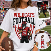 Custom Football Team Name & Number Shirt Football Mom Shirt Football Team Shirt Game Day Shirt Gift for Mom High School Football Cheer Shirt Vr2
