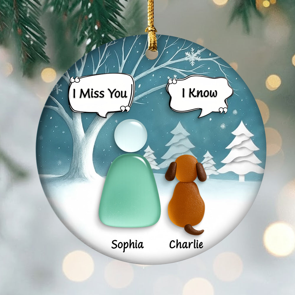 I Still Talk About You I Love You, Personalized Custom 3D Effect Heart Ceramic Ornament, Memorial Gift For Dog Lovers T1807