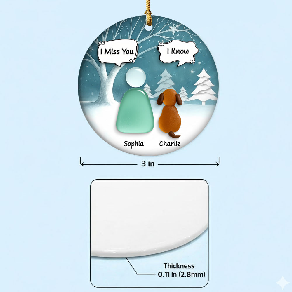 I Still Talk About You I Love You, Personalized Custom 3D Effect Heart Ceramic Ornament, Memorial Gift For Dog Lovers T1807