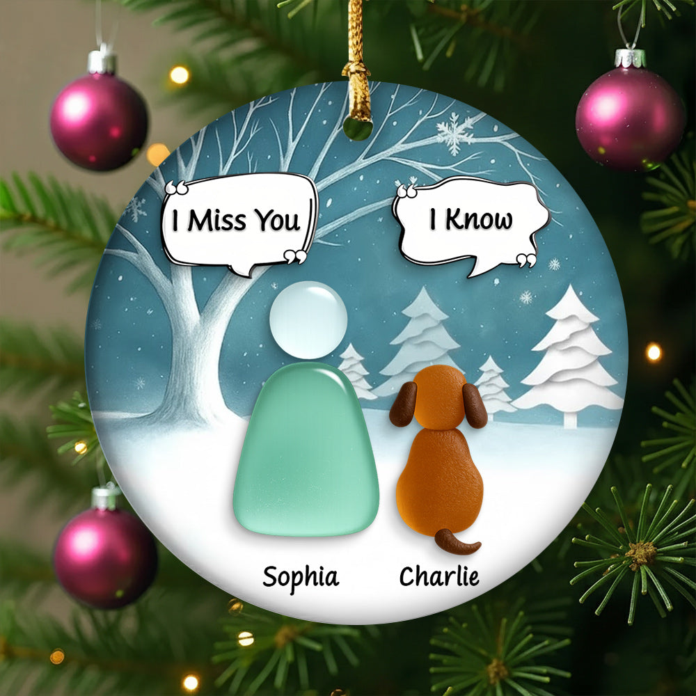 I Still Talk About You I Love You, Personalized Custom 3D Effect Heart Ceramic Ornament, Memorial Gift For Dog Lovers T1807