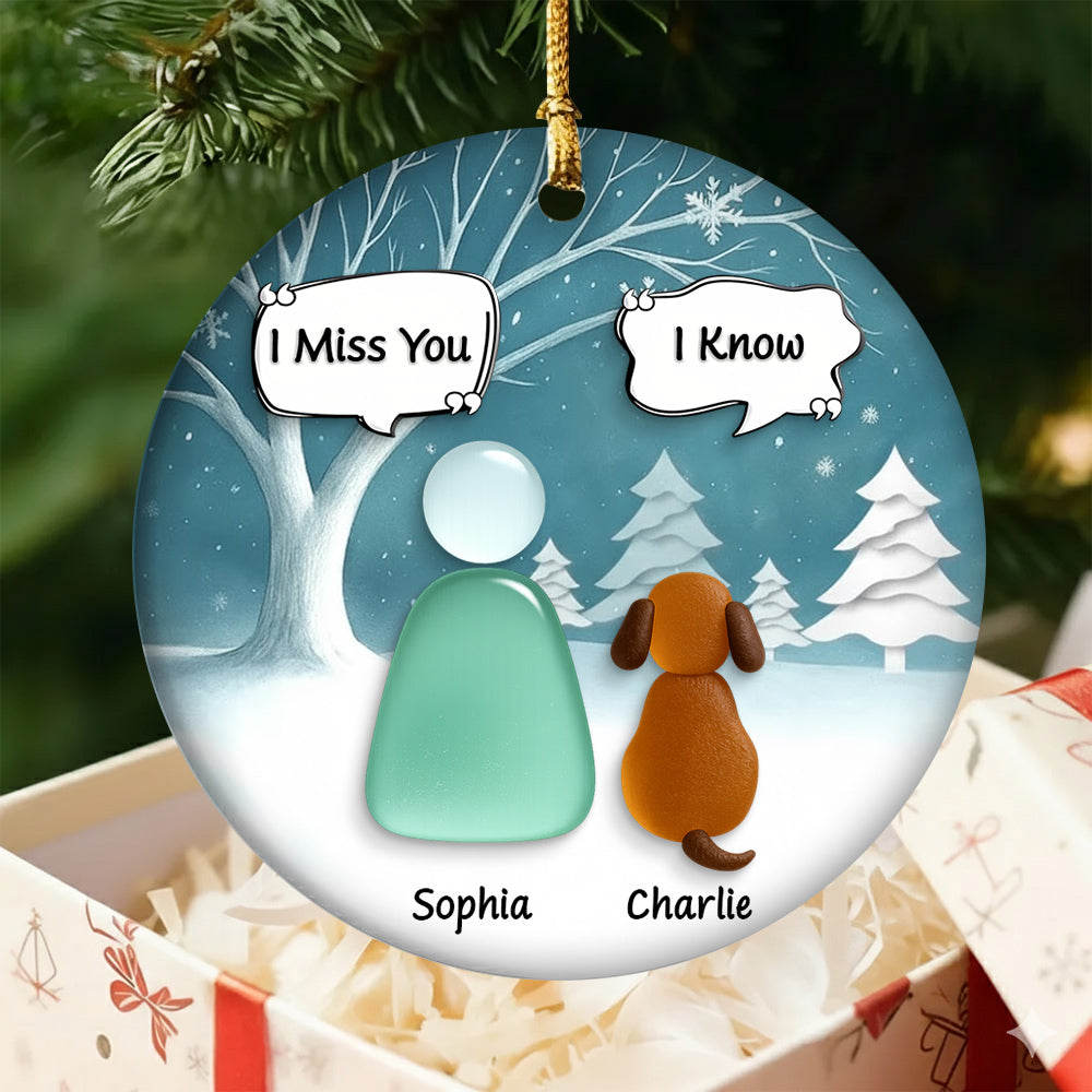 I Still Talk About You I Love You, Personalized Custom 3D Effect Heart Ceramic Ornament, Memorial Gift For Dog Lovers T1807