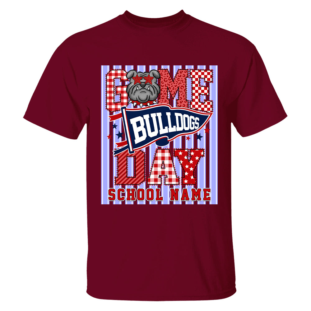 Custom School Name Mascot Striped, Back To Shool Shirt L0411 Hv01