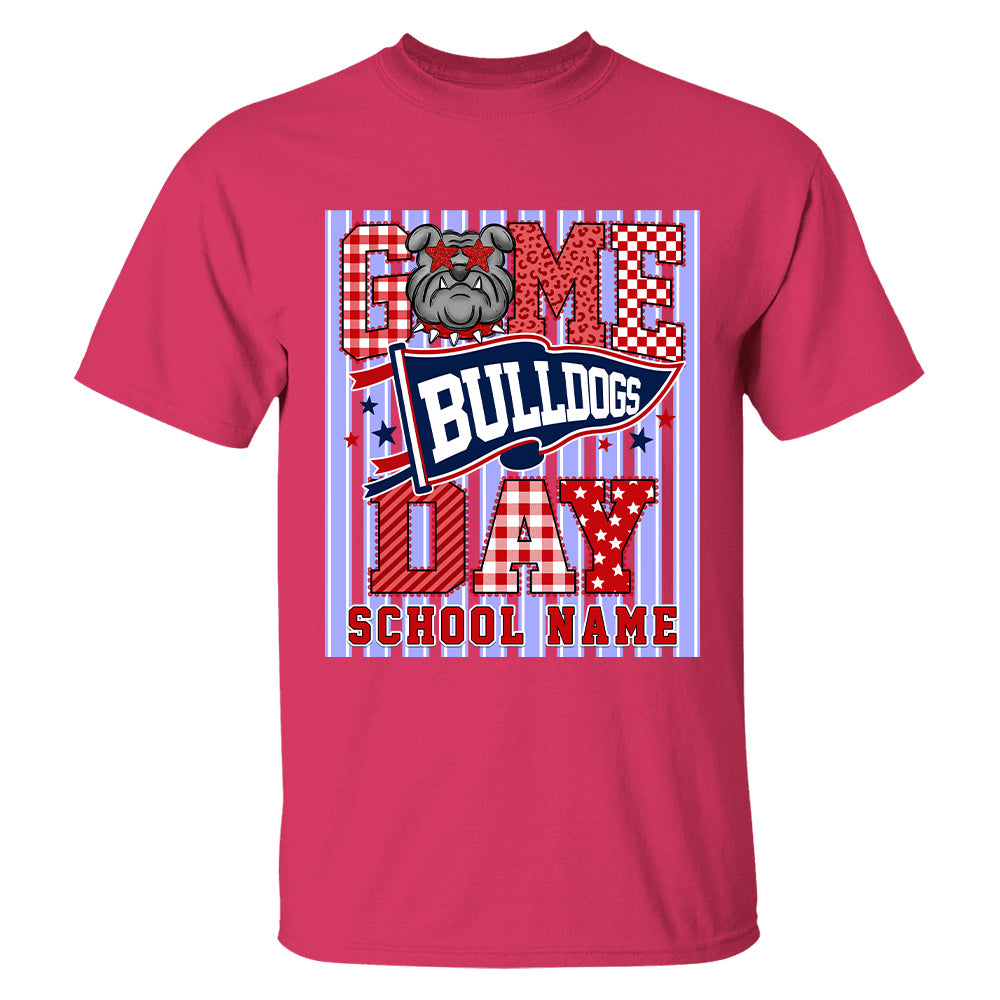 Custom School Name Mascot Striped, Back To Shool Shirt L0411 Hv01