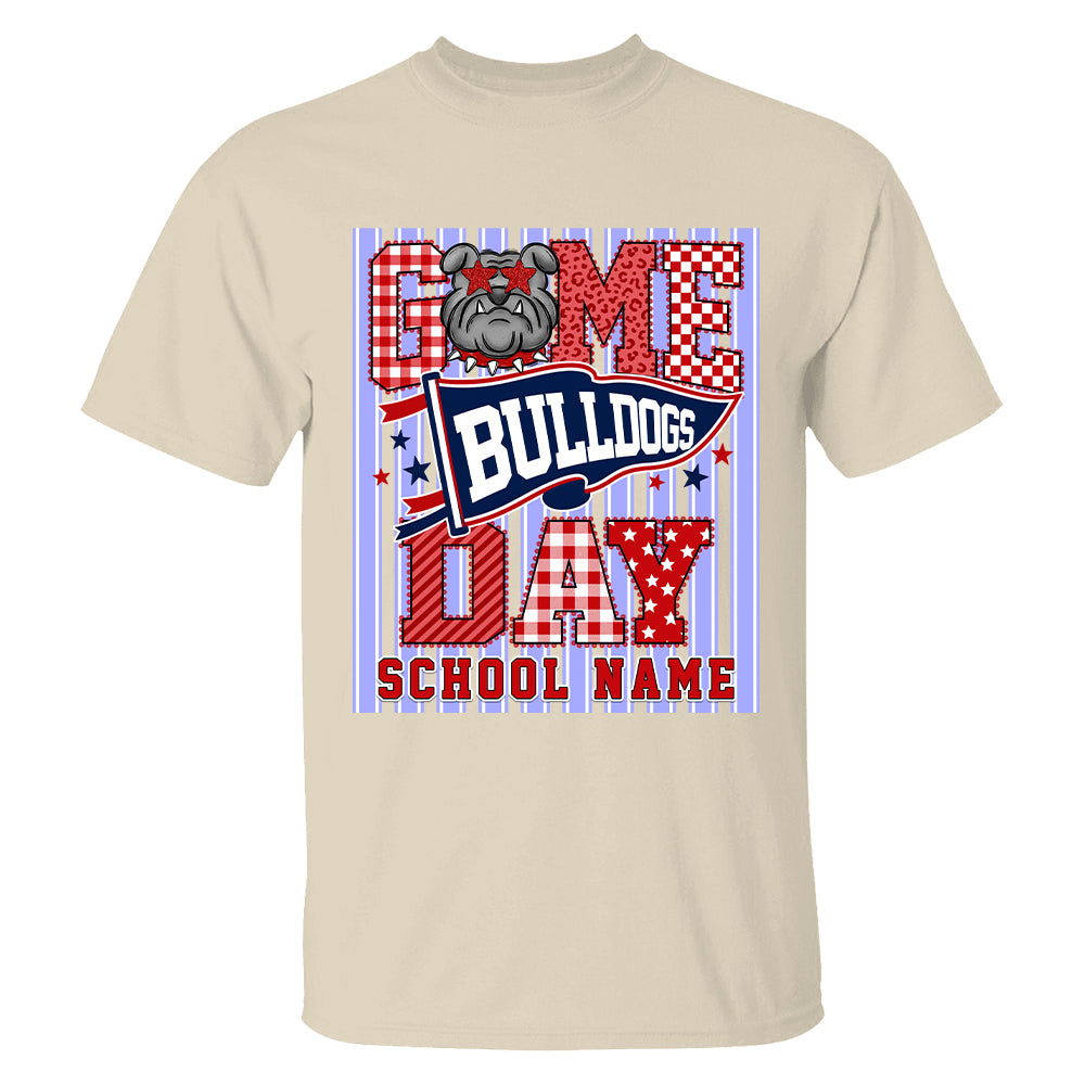 Custom School Name Mascot Striped, Back To Shool Shirt L0411 Hv01