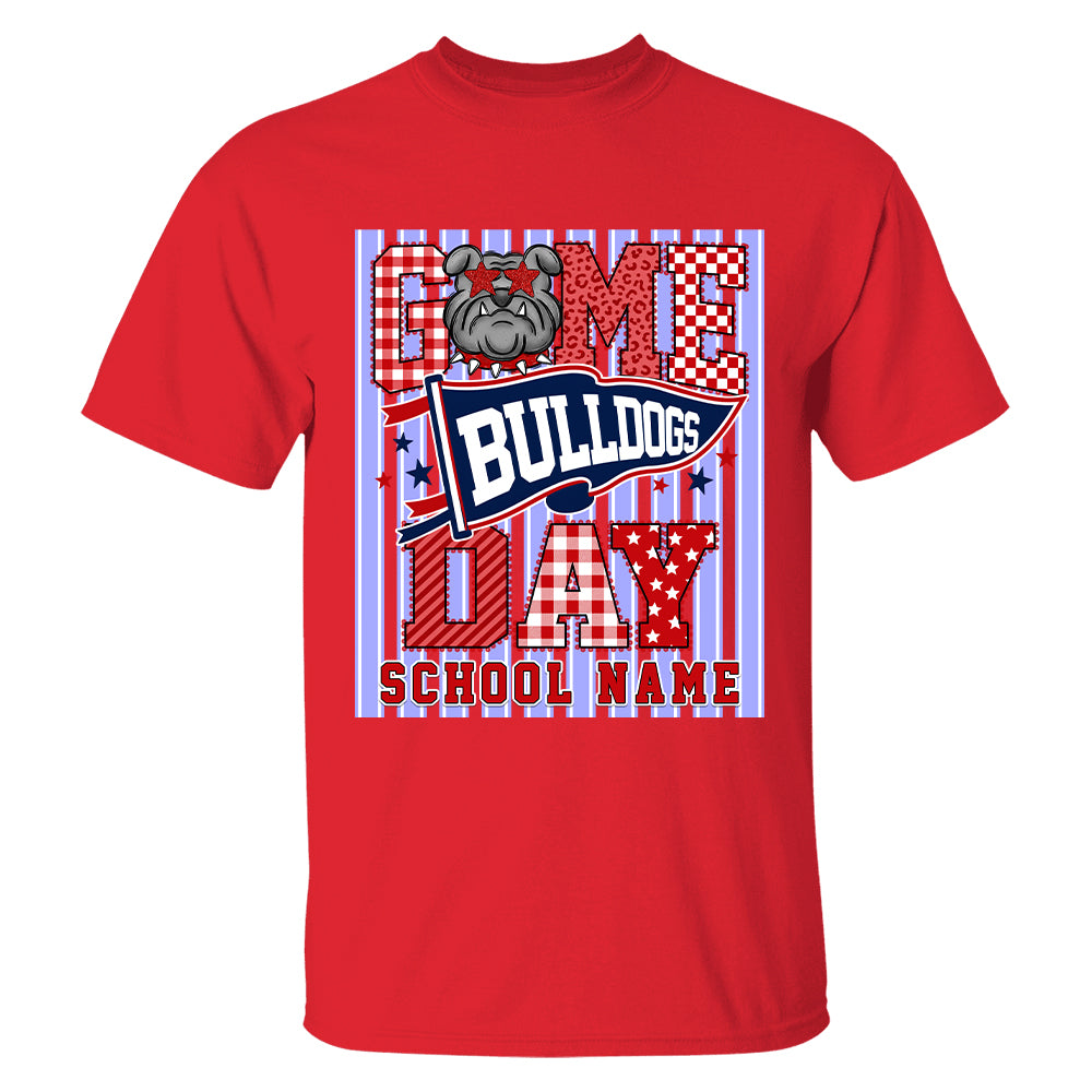 Custom School Name Mascot Striped, Back To Shool Shirt L0411 Hv01