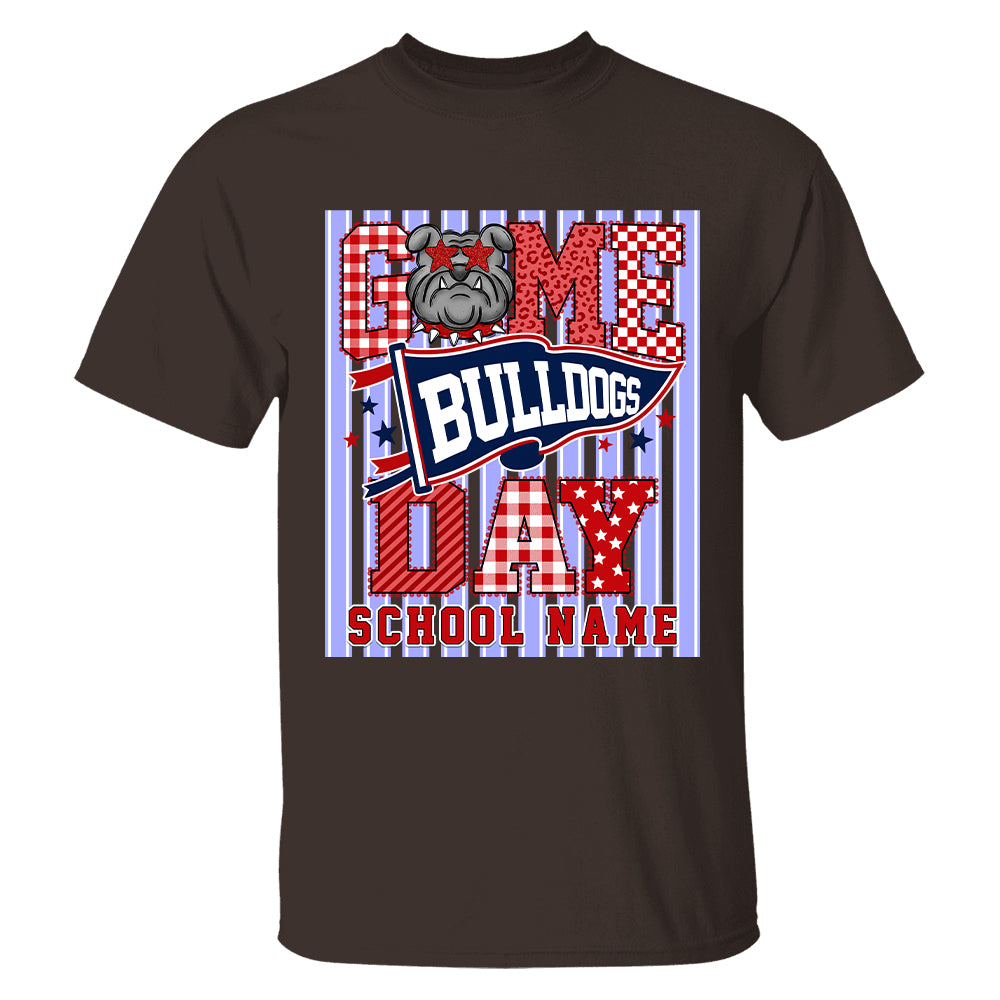 Custom School Name Mascot Striped, Back To Shool Shirt L0411 Hv01