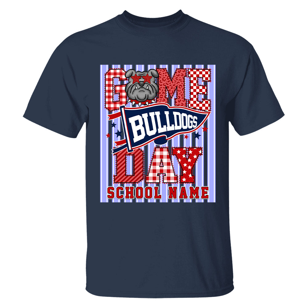 Custom School Name Mascot Striped, Back To Shool Shirt L0411 Hv01