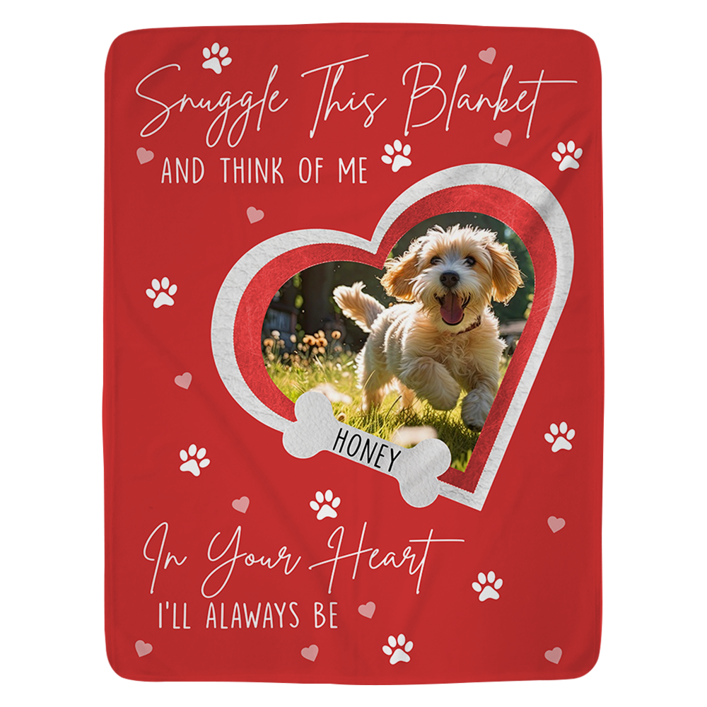 Personalized Dog Memorial Photo Blanket Gift, Dog Loss Pet Memory Gifts, Pet Loss Keepsake Remembrance Gift For Dog Mom Dad Bereavement Gift Li29