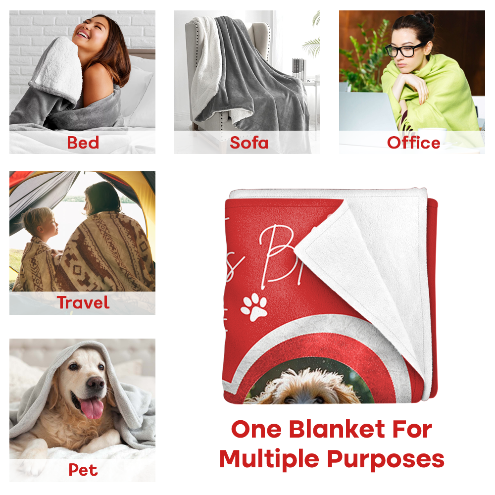 Personalized Dog Memorial Photo Blanket Gift, Dog Loss Pet Memory Gifts, Pet Loss Keepsake Remembrance Gift For Dog Mom Dad Bereavement Gift Li29