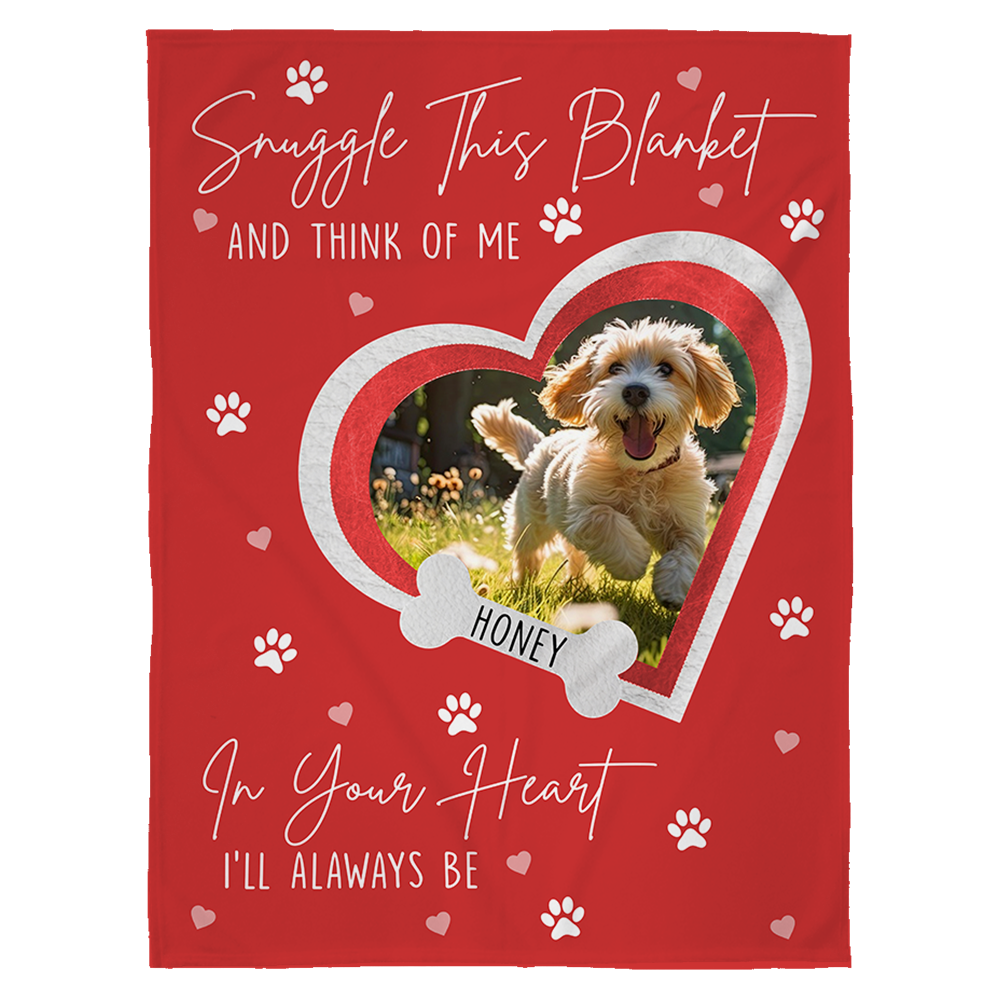 Personalized Dog Memorial Photo Blanket Gift, Dog Loss Pet Memory Gifts, Pet Loss Keepsake Remembrance Gift For Dog Mom Dad Bereavement Gift Li29