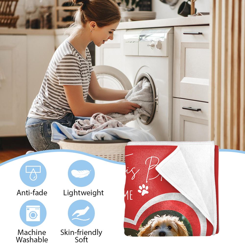 Personalized Dog Memorial Photo Blanket Gift, Dog Loss Pet Memory Gifts, Pet Loss Keepsake Remembrance Gift For Dog Mom Dad Bereavement Gift Li29