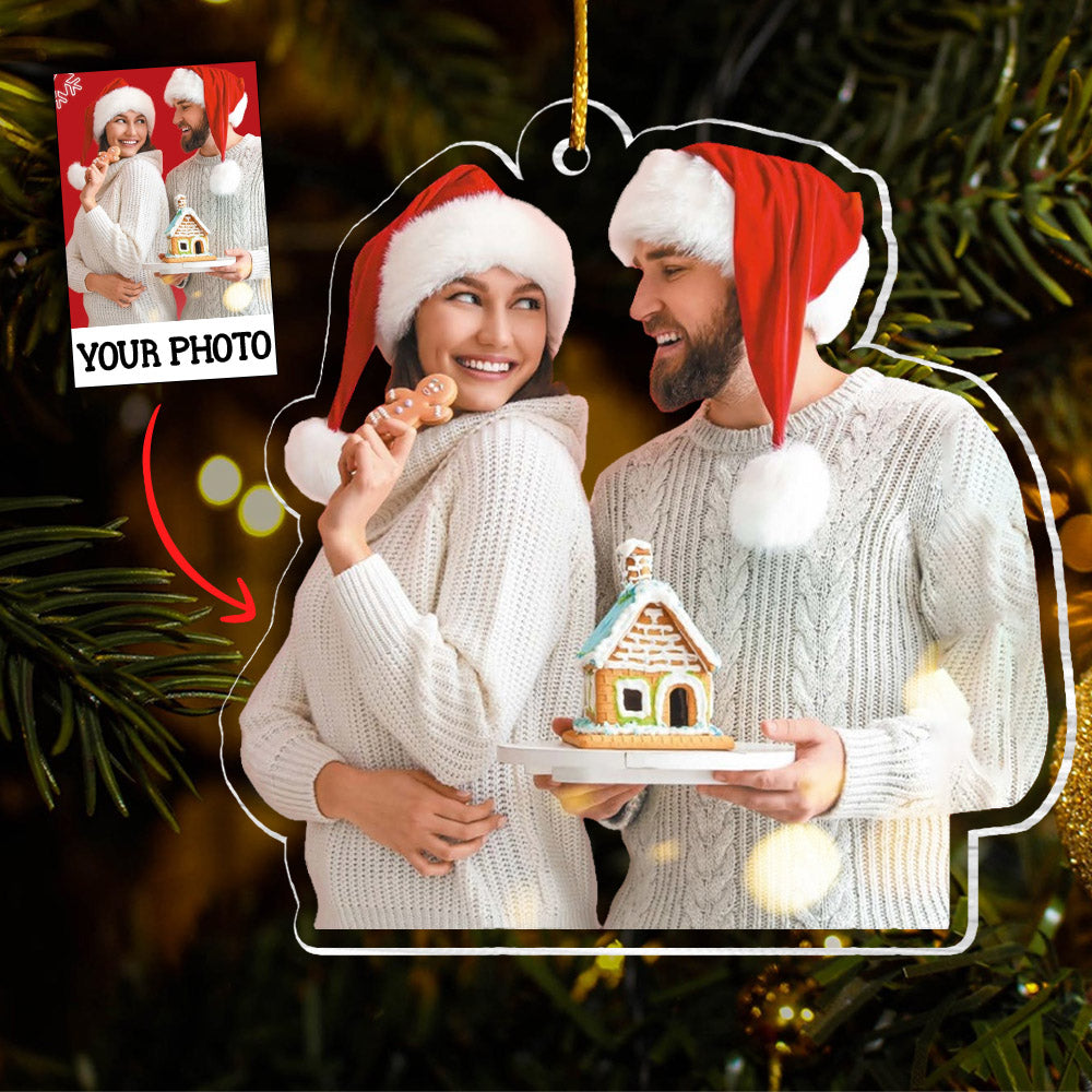 Custom Photo Custom Photo Couple Family - Christmas Gift For Couples - Personalized Acrylic Photo Ornament Acrylic Plastic