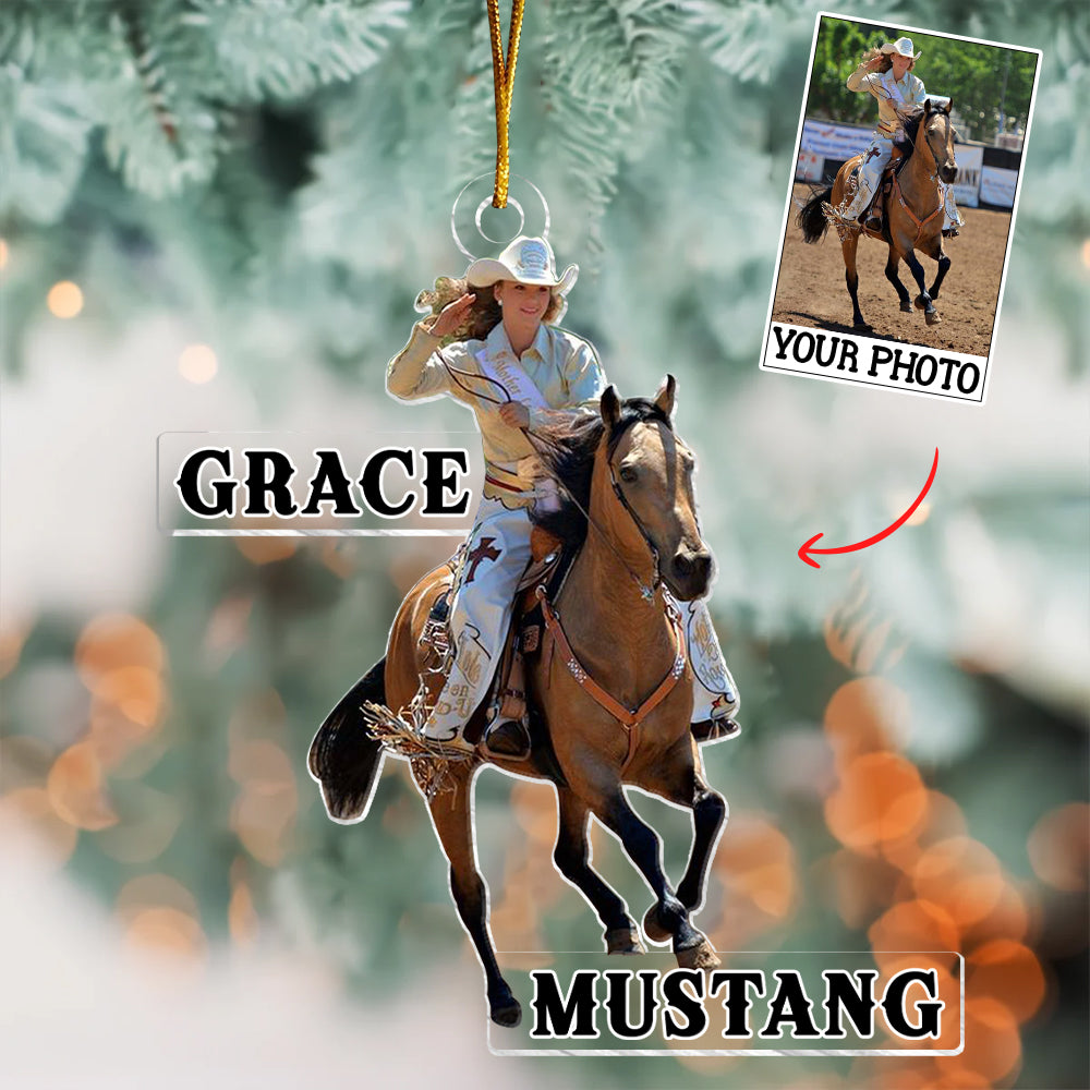 Riding Horse Ornament Custom Upload Photo