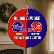 Football House Divided Ornament - Custom Team Logo Gifts For Family Football Fans Nh00
