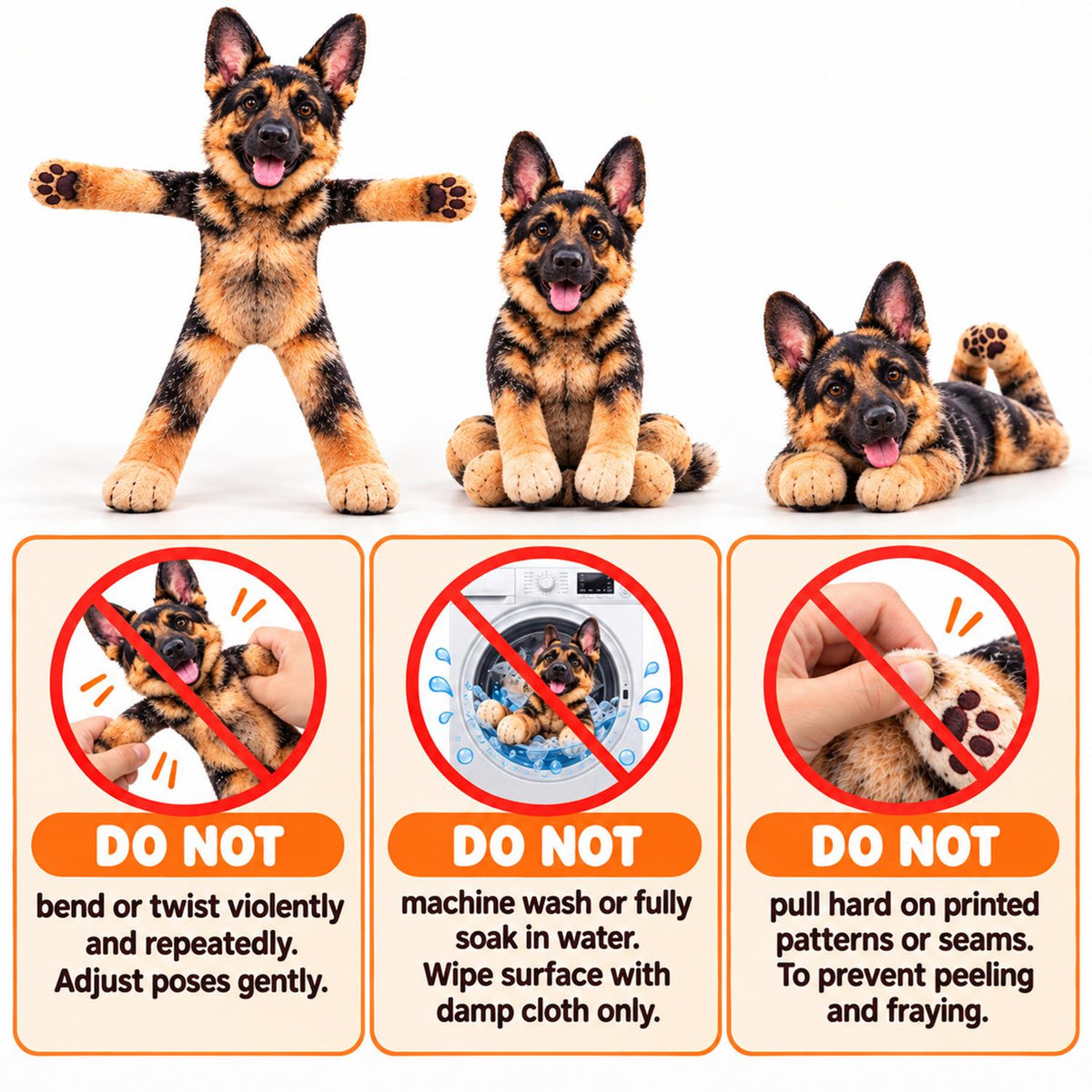 Personalized German Shepherd Photo Pet Squishy Toy Poseable Plush Doll, Funny Gift For Dog Mom, Dad, Cat Lover T1807 Hv01 TL06