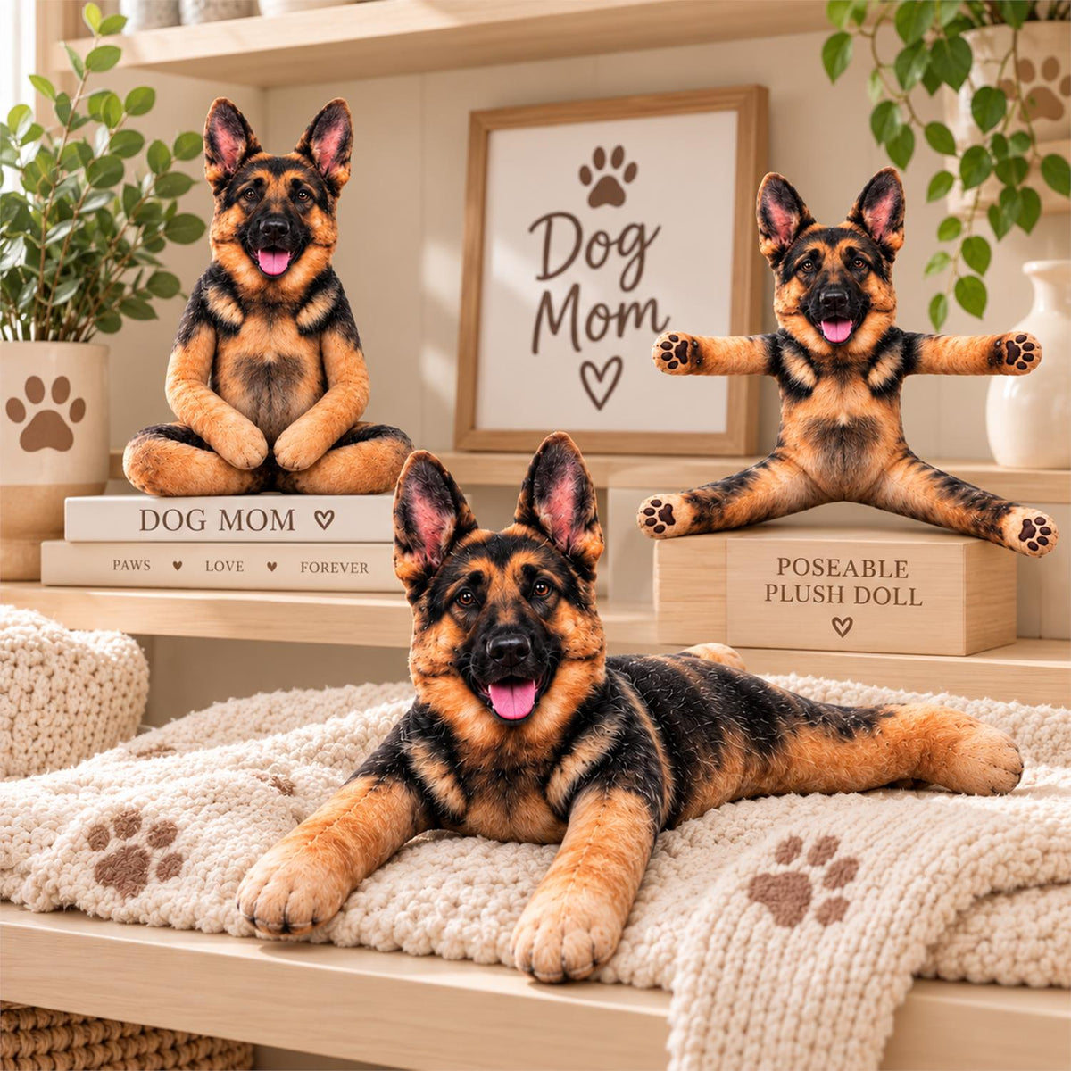 Personalized German Shepherd Photo Pet Squishy Toy Poseable Plush Doll, Funny Gift For Dog Mom, Dad, Cat Lover T1807 Hv01 TL06