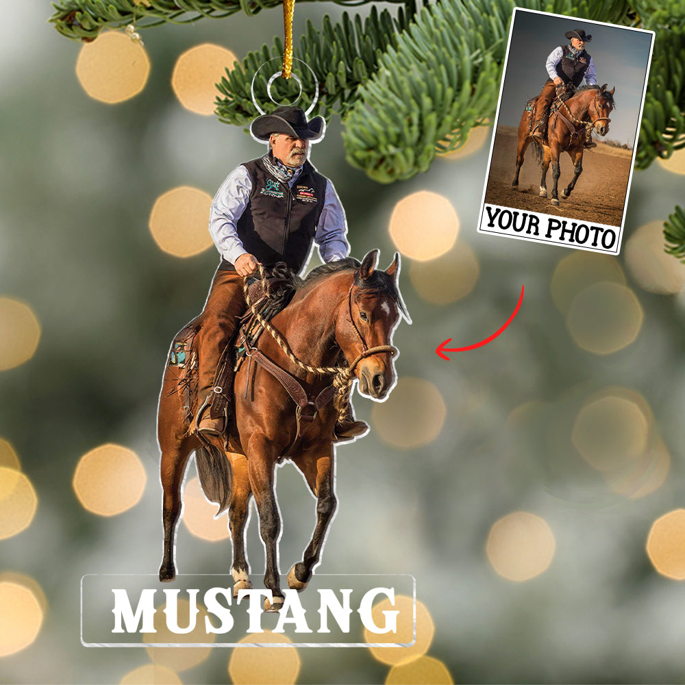 Riding Horse Ornament Custom Upload Photo
