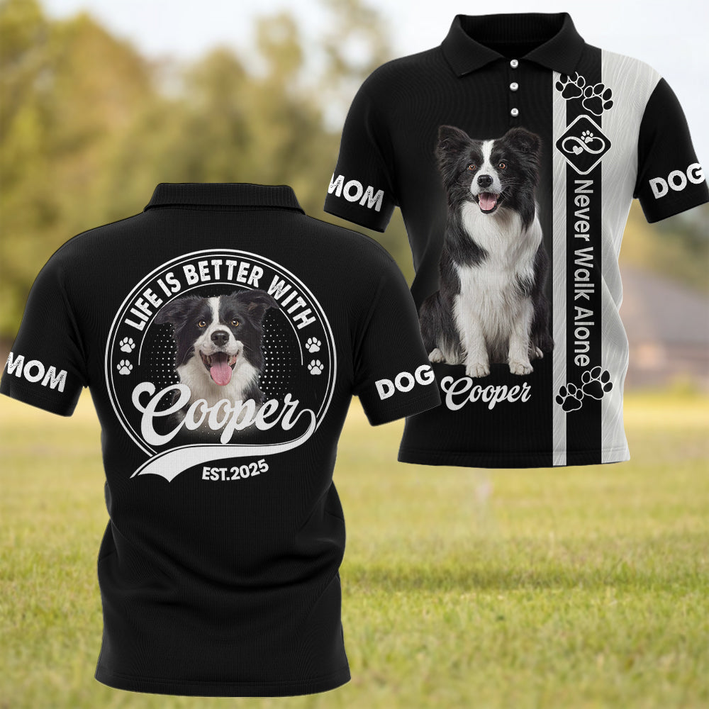 Never Walk Alone, Custom Photo Dog Shirt, Gift For Dog Lover T1807