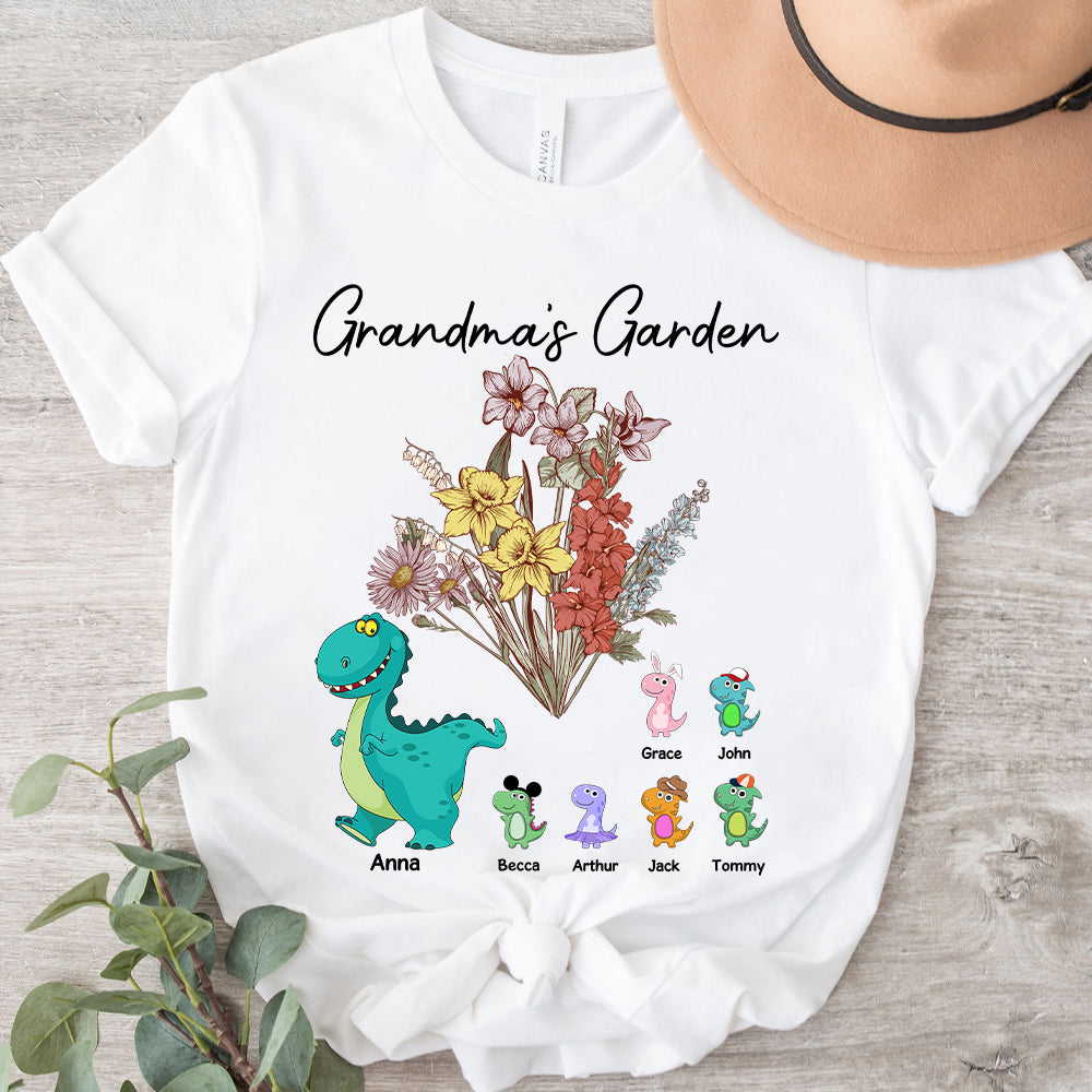 Custom Nana's Garden NanaSaurus And Kids Custom Shirt - Mother's Day Gift