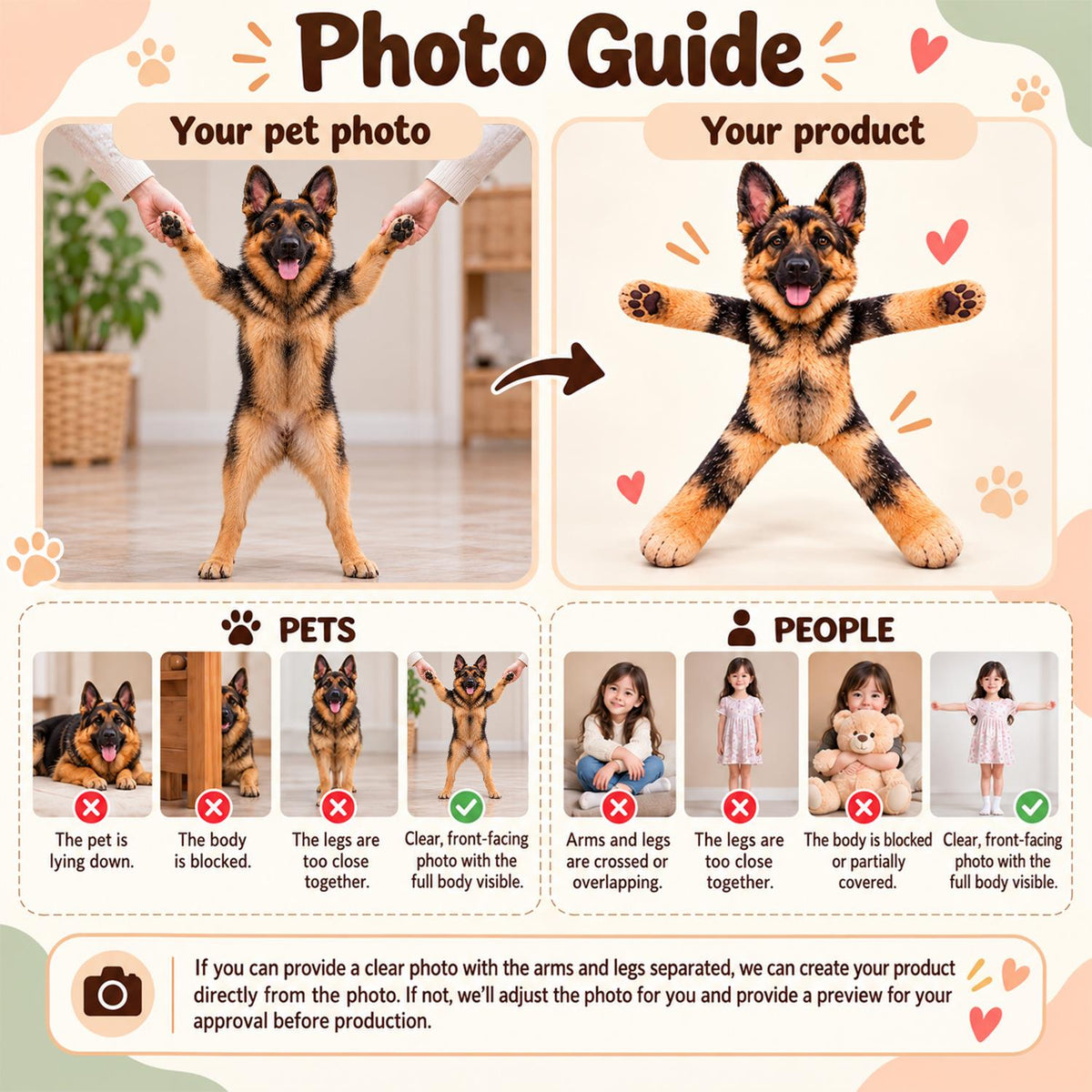 Personalized German Shepherd Photo Pet Squishy Toy Poseable Plush Doll, Funny Gift For Dog Mom, Dad, Cat Lover T1807 Hv01 TL06