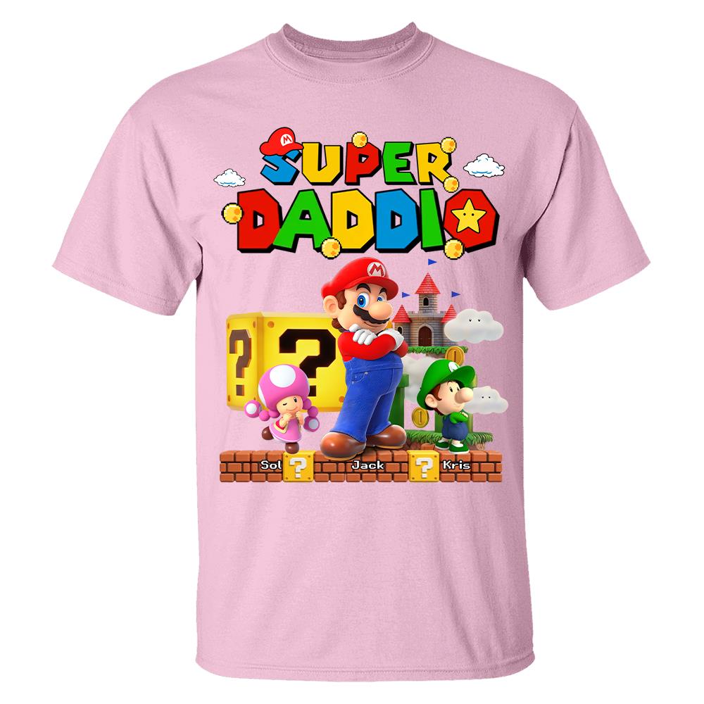 Best Dad Ever Super Daddio, Personalized Daddio Shirt Custom Kids Name, Gift For Dad, Gift For Father's Day Vr2 MI209 Hv01