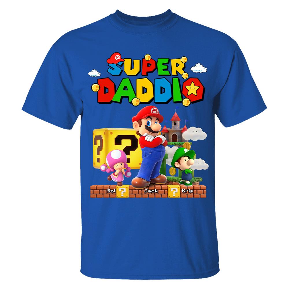Best Dad Ever Super Daddio, Personalized Daddio Shirt Custom Kids Name, Gift For Dad, Gift For Father's Day Vr2 MI209 Hv01