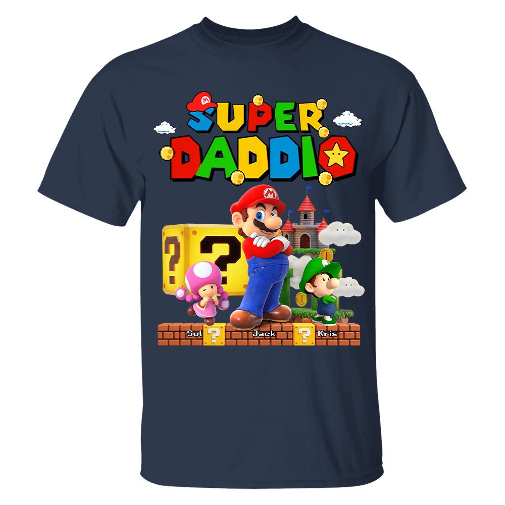 Best Dad Ever Super Daddio, Personalized Daddio Shirt Custom Kids Name, Gift For Dad, Gift For Father's Day Vr2 MI209 Hv01