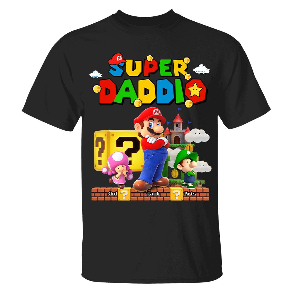 Best Dad Ever Super Daddio, Personalized Daddio Shirt Custom Kids Name, Gift For Dad, Gift For Father's Day Vr2 MI209 Hv01