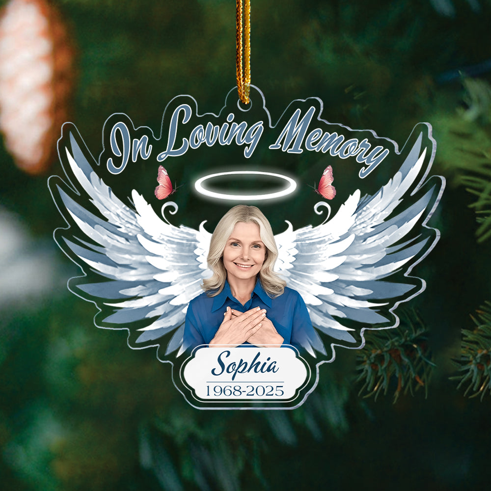 In Loving Memory - Personalized Photo Memorial Acrylic Ornament A2110 Hv01