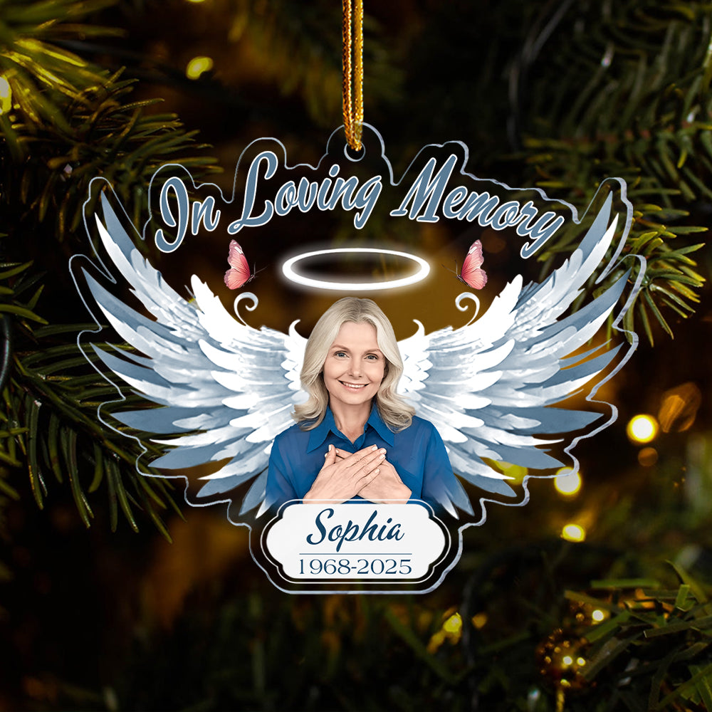 In Loving Memory - Personalized Photo Memorial Acrylic Ornament A2110 Hv01