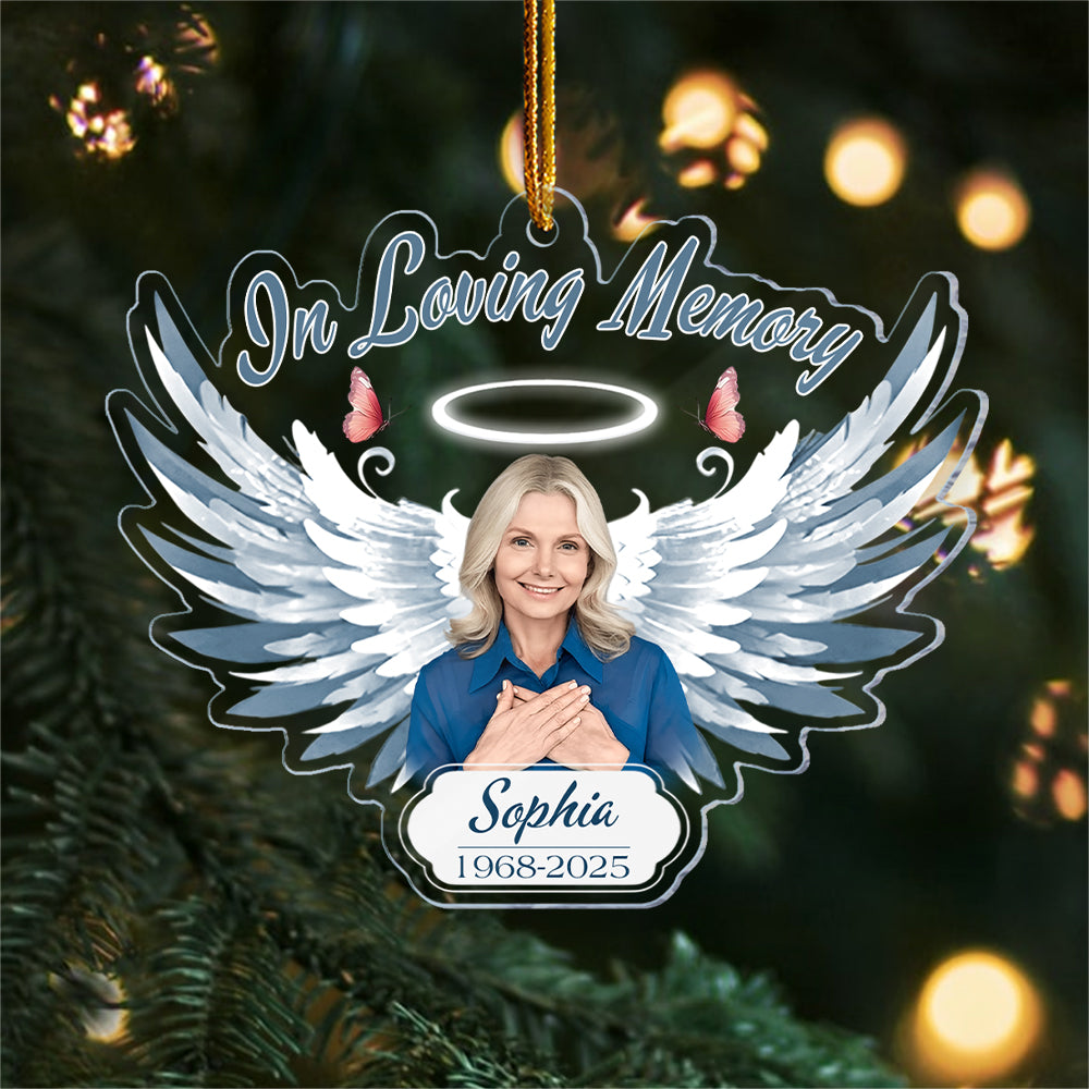 In Loving Memory - Personalized Photo Memorial Acrylic Ornament A2110 Hv01