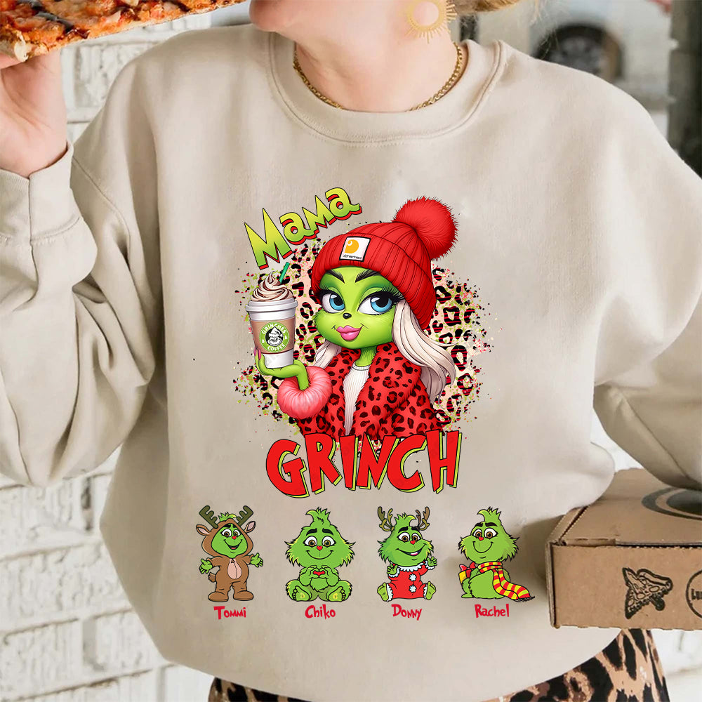 Personalized Christmas Mama Daddy Leopard Kids Name Shirt - My Kids Stole My Heart Gift For Grandma Tu20