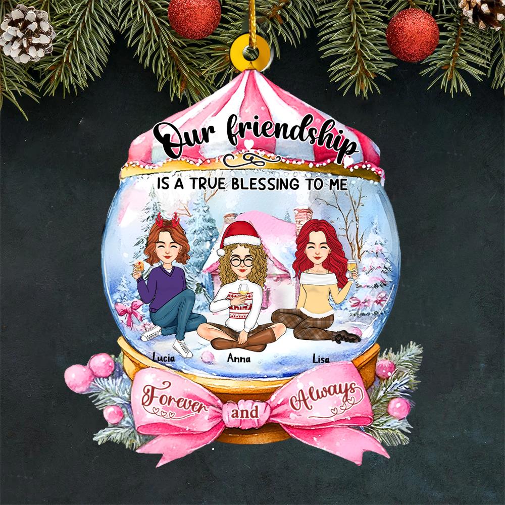 Friendship Is A True Blessing To Me Wonderful Time Ornament - Personalized Acrylic Ornament Nh00