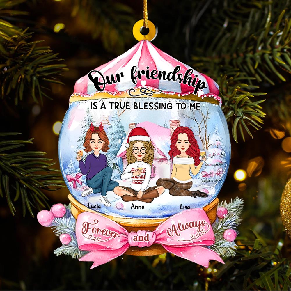 Friendship Is A True Blessing To Me Wonderful Time Ornament - Personalized Acrylic Ornament Nh00