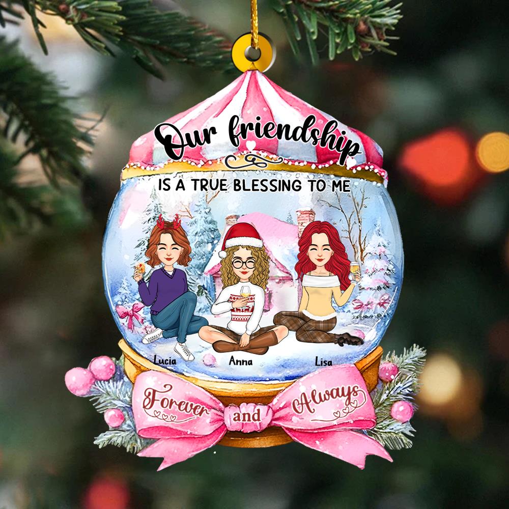 Friendship Is A True Blessing To Me Wonderful Time Ornament - Personalized Acrylic Ornament Nh00